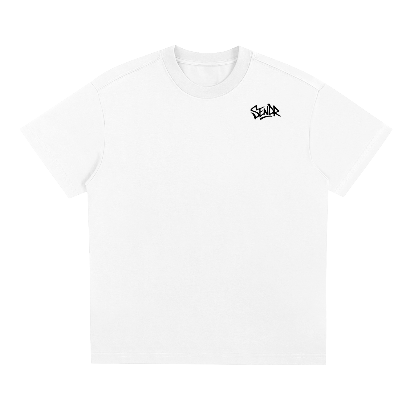 SENDR white and black t-shirt unisex