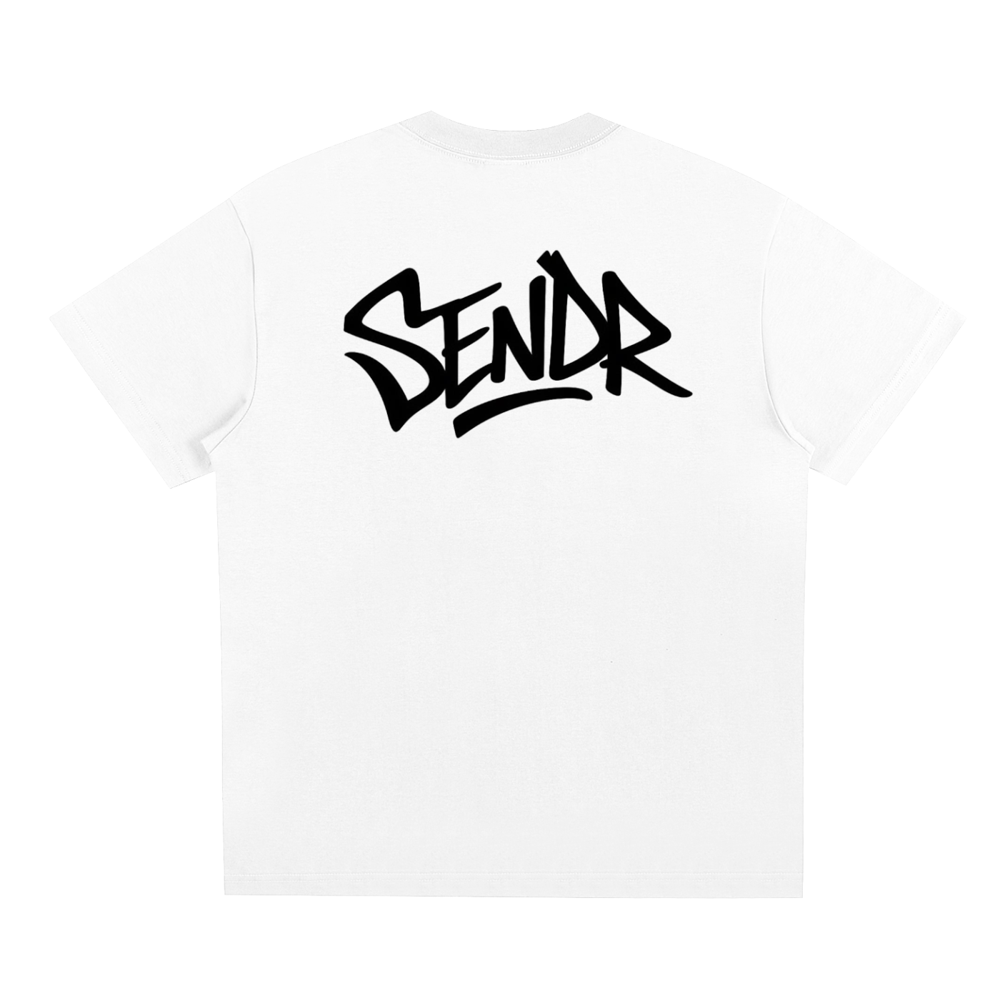SENDR white and black t-shirt unisex